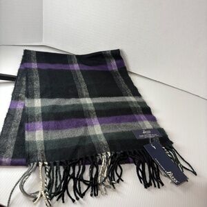 GH Bass & Co Unisex Purple & Gray Fringe Winter Scarf Super Soft 100% Acrylic